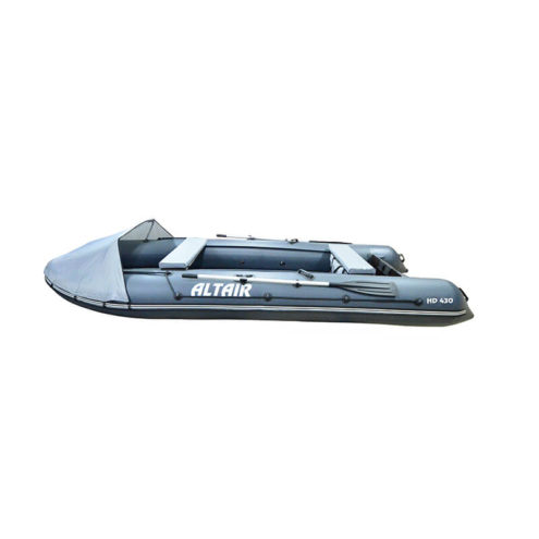 Лодка ПВХ надувная моторная HD 430 ЛЮКС серая (2)